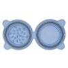 Silicone Folding Pet Bowl Outdoor Portable Double Bowl Anti-Sigh Slowly Eclipse Retractable Dog Pot