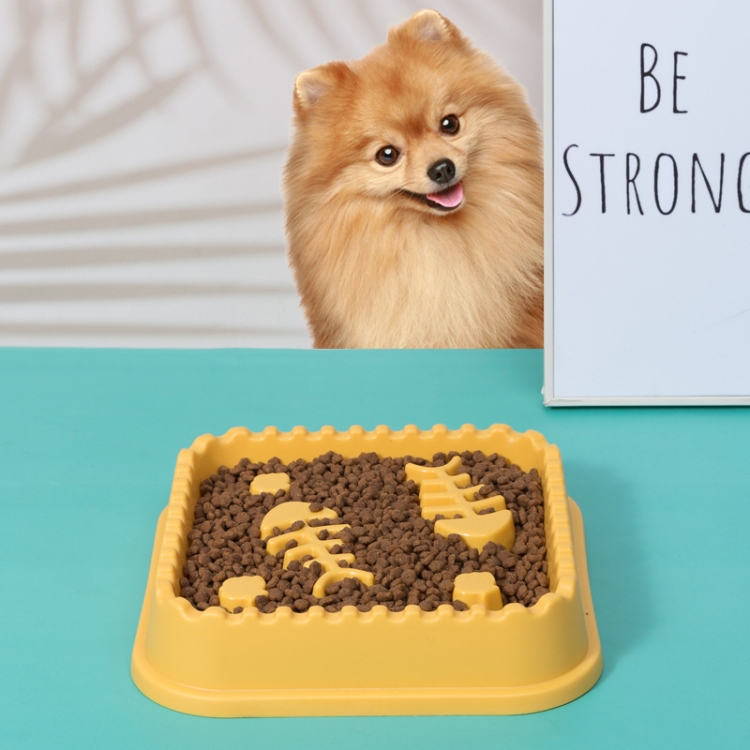 Fish Bone Pet Slow Food Bowl Small Medium Dogs Cats Drinking Dishes