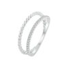 S925 Sterling Silver Platinum Plated Twist Double Layer Ring