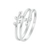 S925 Sterling Silver Oxidized Multi-layered Leaf Ring