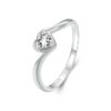 S925 Sterling Silver Platinum Plated Love Moissanite Ring