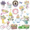 Spring Flowers Living Room Glass Window Stickers Dwarf Cartoon Wall Decals