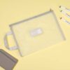 Academic Subjects Classification File Pouch Zipper Transparent Mesh Storage Bag