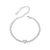 S925 Sterling Silver Plated White Gold Zirconia Ice Flower Love Bracelet