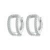S925 Sterling Silver Plated White Gold Fine Flash Double Layer Earrings