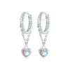S925 Sterling Silver Platinum-Plated Agile Heart Tassel Earrings