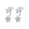 S925 Sterling Silver Platinum Plated Five-pointed Star Earrings