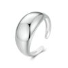 S925 Sterling Silver Plain Aperture Adjustable Ring