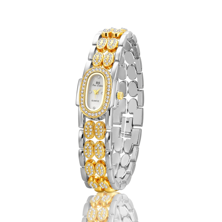 BS Bee Sister Stainless Steel Ladies Bracelet Watch Diamond Wristwatch