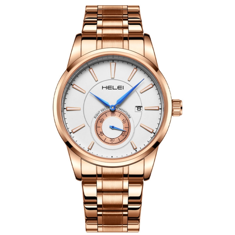 HELEI H9009B-G Night Light Waterproof Men Quartz Watch