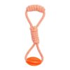 Pet Dog Toys Cotton Rope Hand Pull Leakage Food Ball Teeth Cleaning Toys