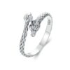 S925 Sterling Silver Dragon Vintage Winding Open Adjustable Ring