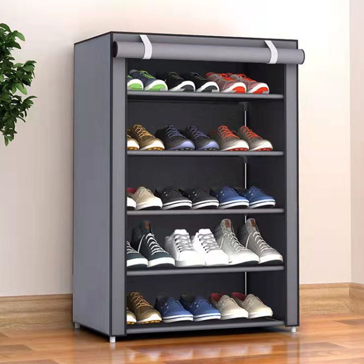 Simple Shoe Rack Multi-Layer Steel Pipe Assembling Dustproof Storage Shoe Cabinet