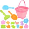 16pcs /Set Children Folding Bucket Beach Toys Play House Water Play Sand Dredging Tools