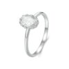 S925 Sterling Silver Plated With White Gold 1 Carat Moissanite Ring