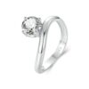 S925 Sterling Silver Platinum Plated 1 Carat Moissanite Engagement Ring