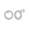 S925 Sterling Silver Platinum-plated Moissanite Geometric Circle Earrings