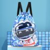 Children Waterproof Swimming Bag With Shoe Compartment Organized Drawstring Dual-Shoulder Bag