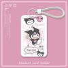 Cute Cartoon Slide Card Holder Bus Card ID Card Holder With Leather Rope