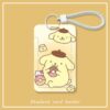 Cute Cartoon Slide Card Holder Bus Card ID Card Holder With Leather Rope