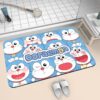50x80cm Cartoon Doraemon Diatomite Bathroom Mat Toilet Anti-slip Foot Pad