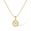Stainless Steel Round Heart Pendant Temperament Collarbone Chain
