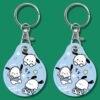 2pcs Cute Sensor Access Door Card Cover Keychain Elevator Water Drops Round Key Holder