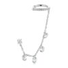 S925 Sterling Silver Fine Zircon Tassel Ear Bone Clip Earrings