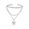 S925 Sterling Silver Chain Tassel Star Open Ring