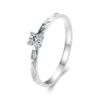 MSR059 S925 Sterling Silver Platinum Moissanite Ring
