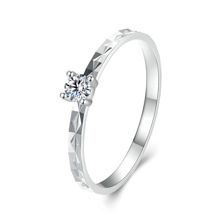 MSR059 S925 Sterling Silver Platinum Moissanite Ring