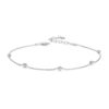 S925 Sterling Silver Plated Platinum Snake Bone Beads Thin Anklet