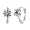 S925 Sterling Silver Platinum-Plated Moissanite Ear Clip Earrings