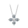 S925 Sterling Silver Plated with Platinum Lucky Four-leaf Clover Moissanite Necklace