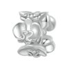 S925 Sterling Silver Plated with Platinum Butterfly Orchid Flower Beads