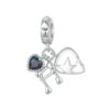 S925 Sterling Silver Platinum Note Shape Beaded Jewelry Pendant
