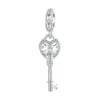 S925 Sterling Silver Platinum-plated Three-dimensional Heart Key-shaped Beaded Jewelry Pendants
