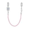 S925 Sterling Silver Platinum Plated Cute Cat Safety Chain Jewelry Pendants