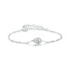 S925 Sterling Silver Platinum-Plated Teardrop-Shaped Zircon Bracelet