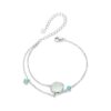 S925 Sterling Silver Platinum-Plated Summer Ocean-Style Shell Bracelet
