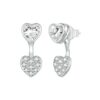 S925 Sterling Silver Plated With Platinum And Zircon Heart Earrings