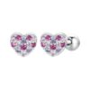 S925 Sterling Silver Plated With Platinum Color-Blocked Zircon Heart-Shaped Earrings