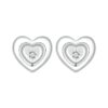 S925 Sterling Silver Platinum-plated Heart-shaped Star Earrings