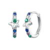 S925 Sterling Silver Platinum-plated Colorful Starlight Ear Clip Earrings