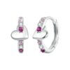S925 Sterling Silver Platinum-plated Colorful Heart-shaped Earrings