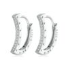 S925 Sterling Silver Platinum-Plated Crescent Zircon Earrings