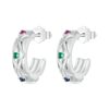 S925 Sterling Silver With Platinum-plated Vintage Diamond Pattern Earrings