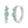 S925 Sterling Silver With Platinum-Plated Sweet Green Ocean Wave Earrings