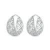 S925 Sterling Silver Platinum Zircon Vintage Lace Pattern Hollow Earrings