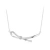 S925 Sterling Silver Platinum Zircon Knot Clavicle Necklace